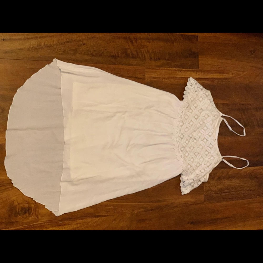 White lace top dress